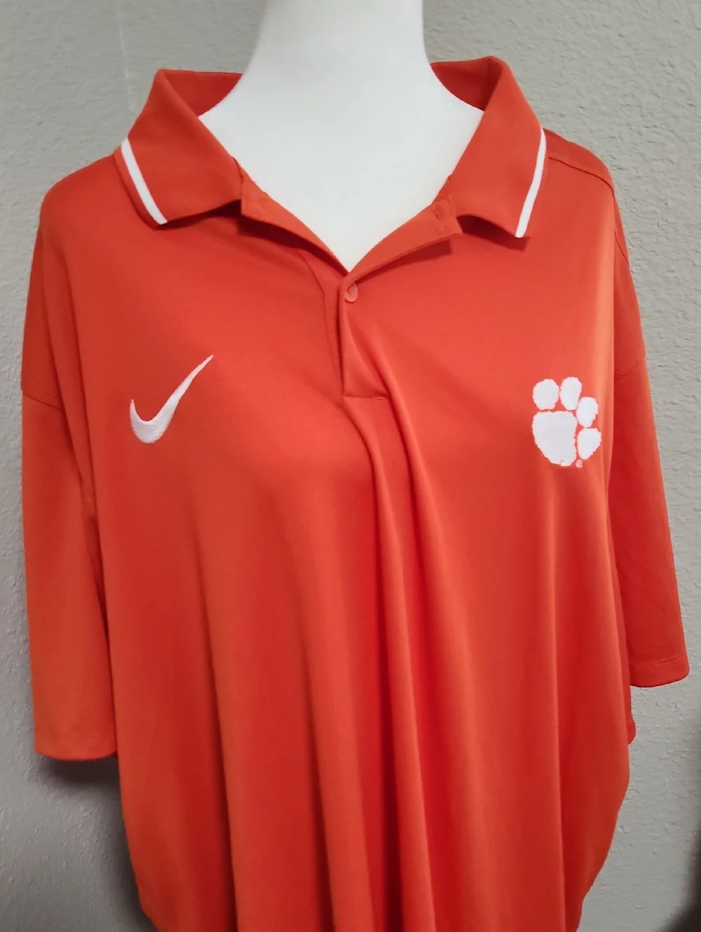 Nike Clemson Tigers orange polo shirt